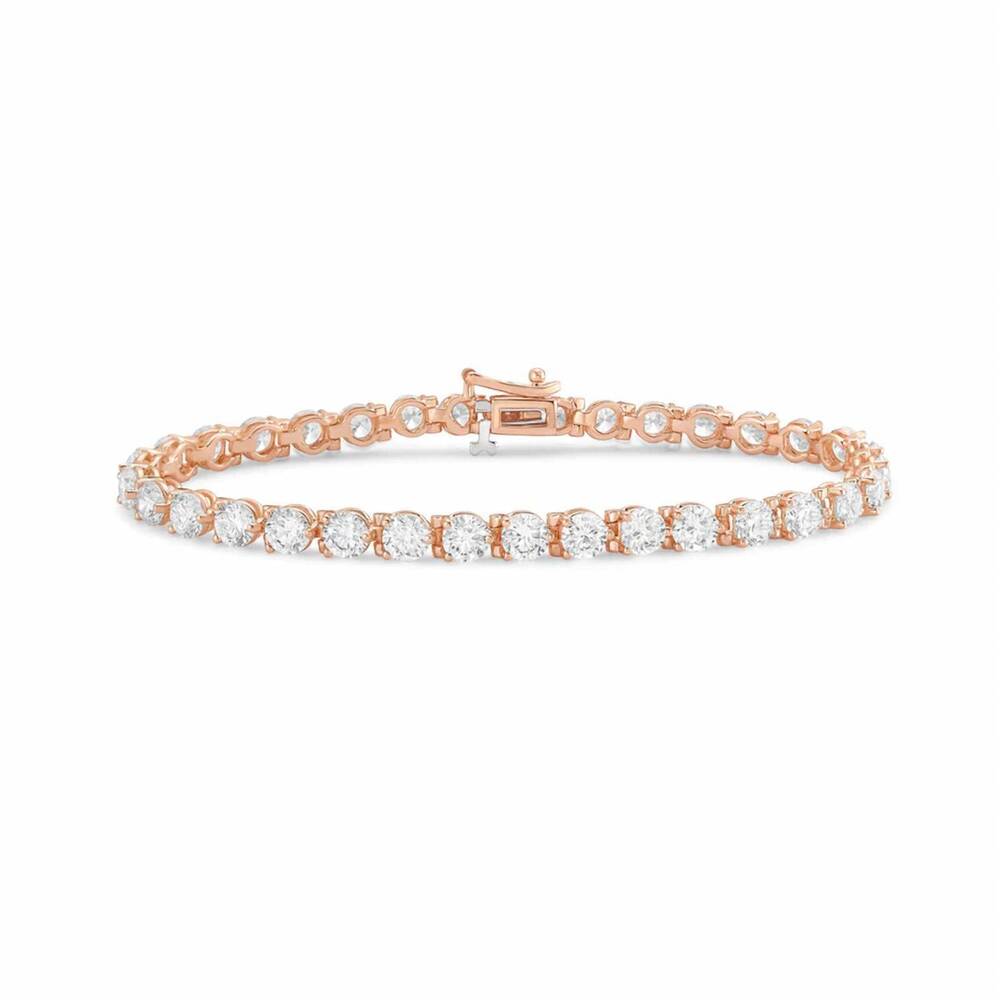 NEW DIANA M JEWELS women's round lab-grown diamond tennis bracelet (28.00 ct) -